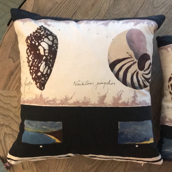 New pair 2 Etsy set lot bundle Beach shell seashell throw pillows - Picture 8 of 13